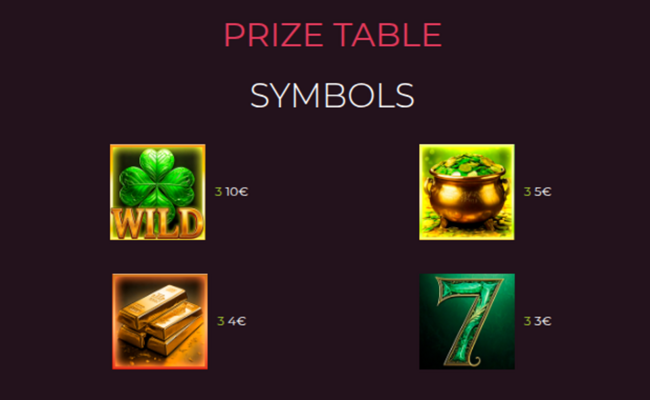 lucky leaf paytable 1