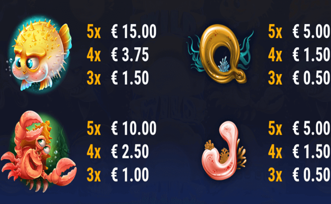 lucky reefs paytable 2