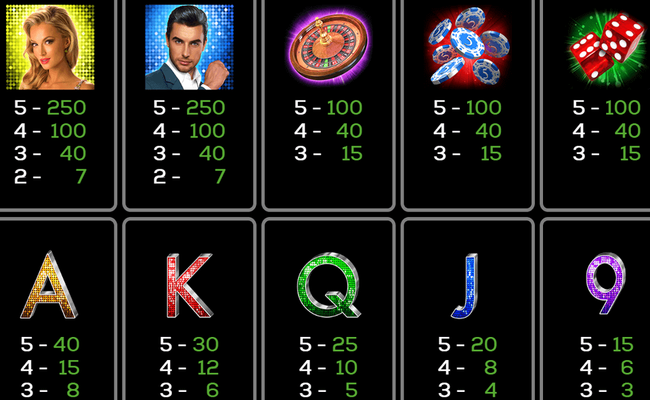 lucky strip paytable