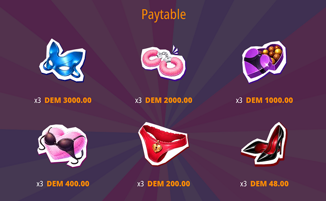 lucky vixens club paytable 1