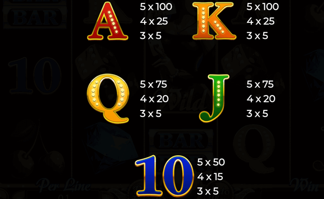 luxury club paytable 2