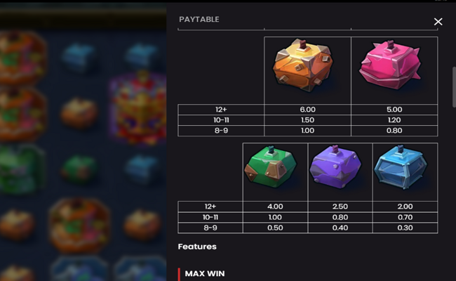 mad blast paytable 2