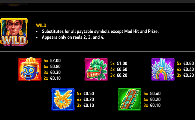 mad hit hidden cities paytable 1