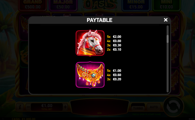 mad hit oasis paytable 1