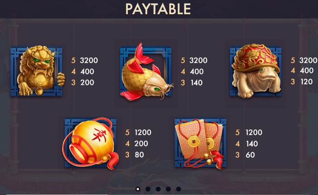 magic dragons paytable