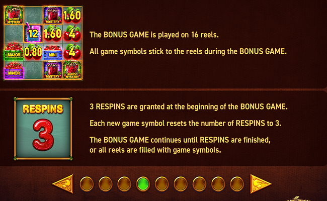 magic fruits cherries paytable 4