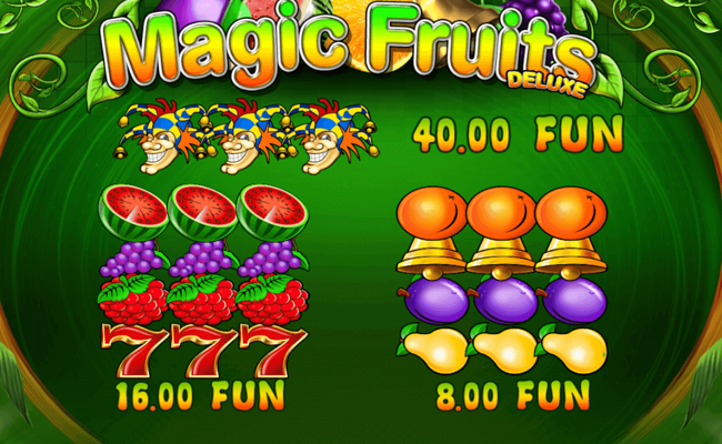 magic fruits deluxe paytable