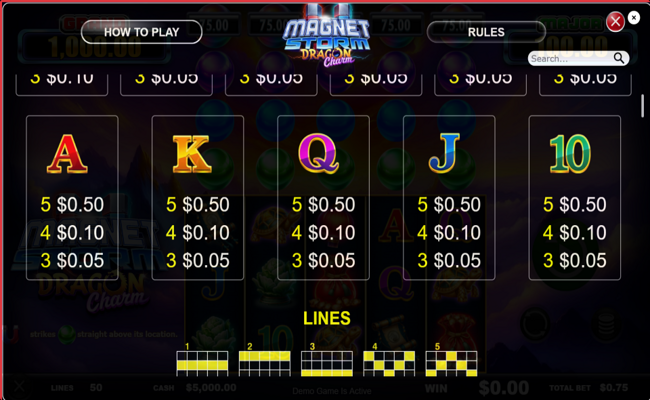 magnet storm dragon charm paytable 3