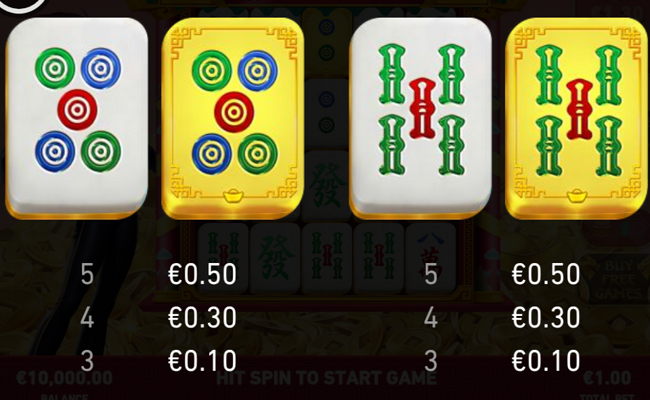 mahjong magic paytable 3