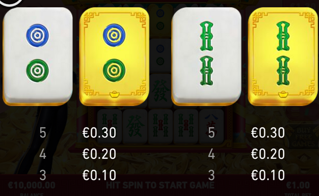 mahjong magic paytable 4