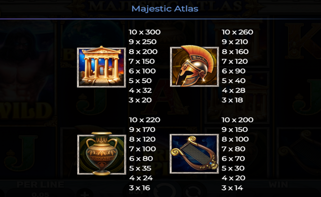 majestic atlas paytable 1