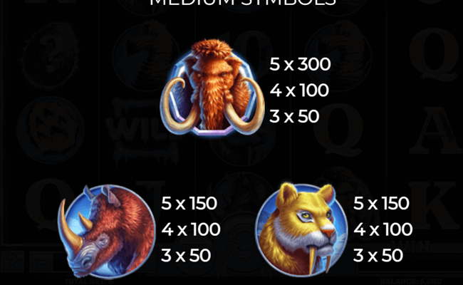 mammoth rampage paytable 1