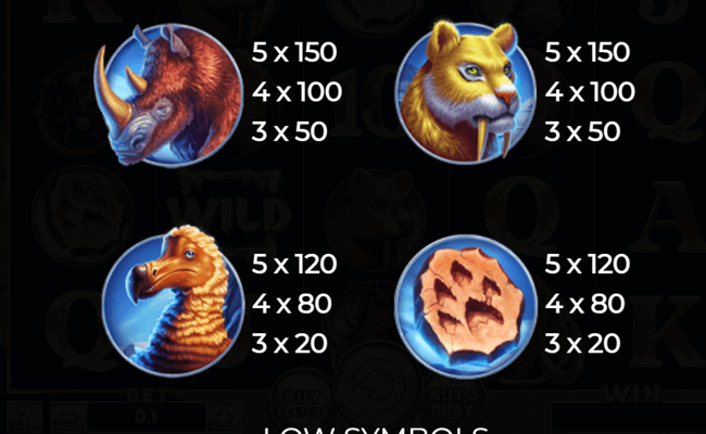 mammoth rampage paytable 2