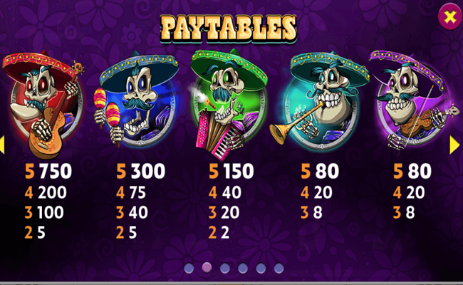 mariachi 5 paytable 2