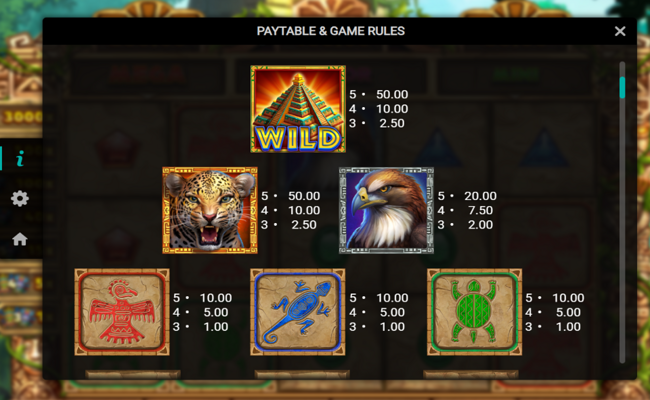 masked treasures paytable 1