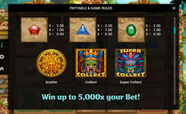 masked treasures paytable 2