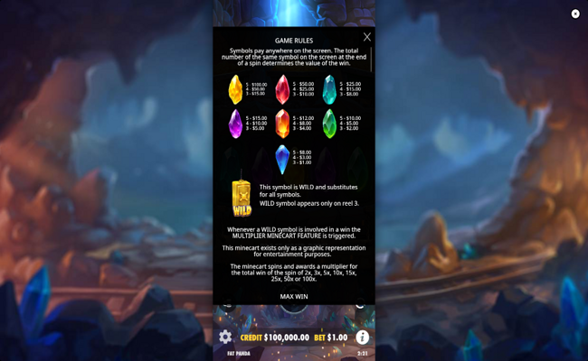 master gems paytable