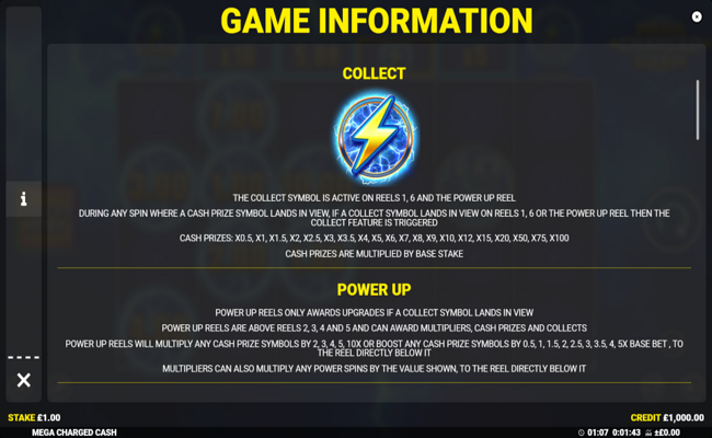 mega charged cash paytable 2