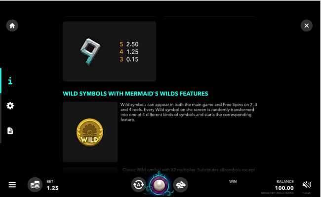mermaids bay paytable3