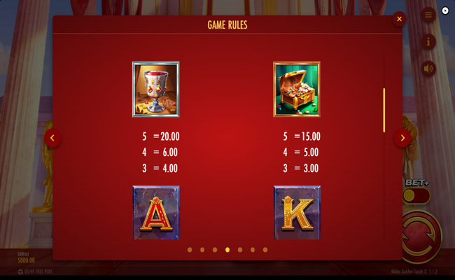 midas golden touch 3 paytable 3