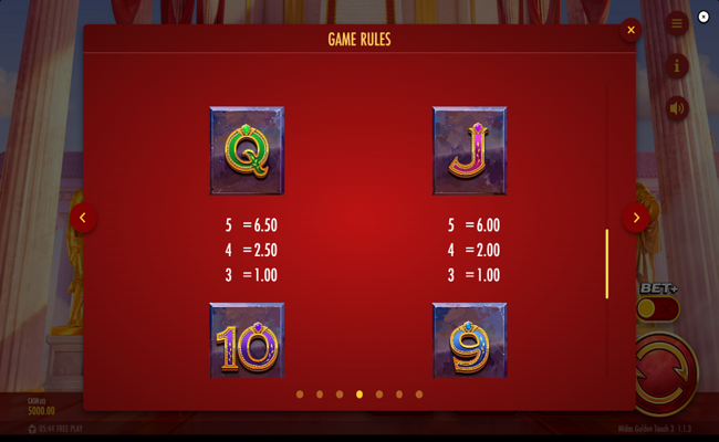 midas golden touch 3 paytable 5