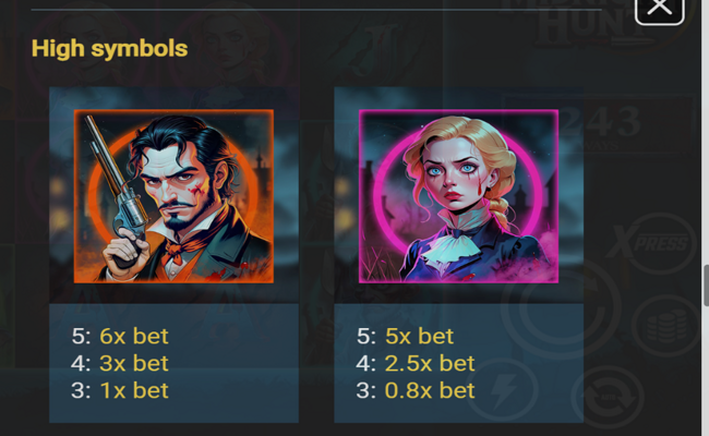 midnight hunt paytable 2