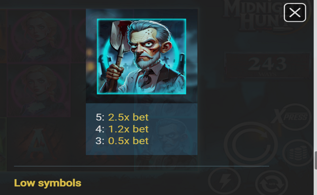 midnight hunt paytable 4