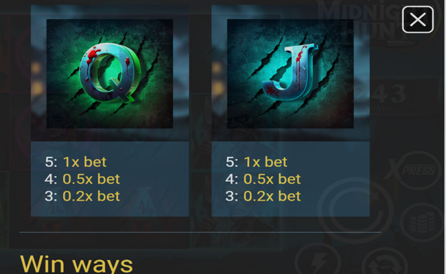 midnight hunt paytable 6