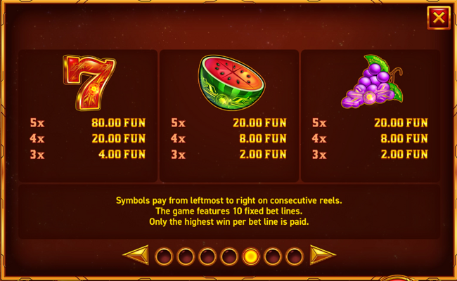 mighty crown legacy of mars paytable 1