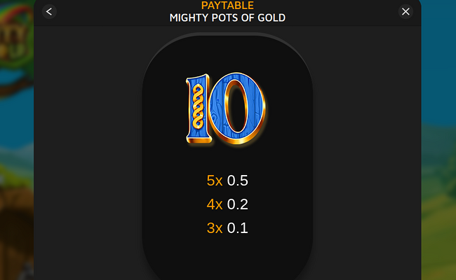 mighty pots of gold paytable 5