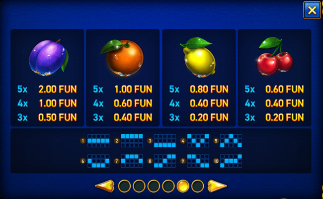 mighty symbols diamonds paytable 2