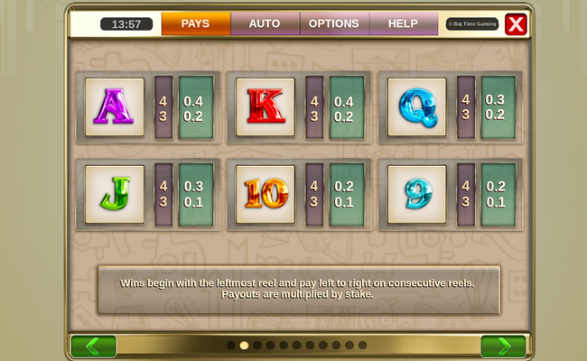 monopoly rush hour paytable 2