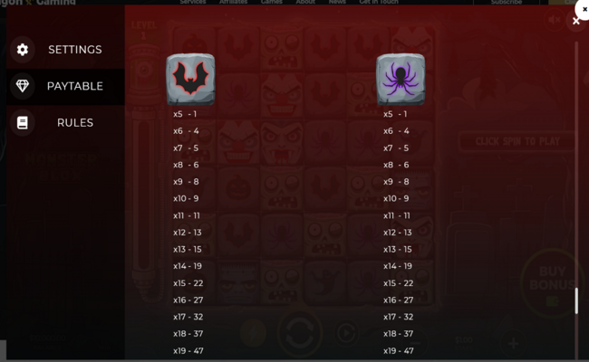 monster blox paytable 7