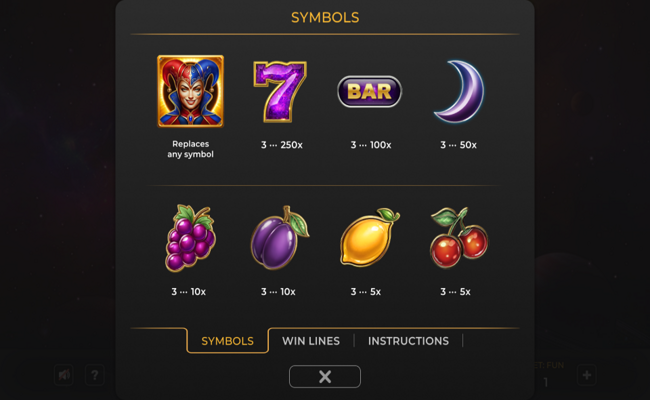 moon joker paytable 1