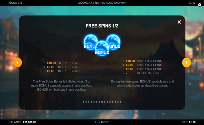 mooncake riches hold and win paytable 1