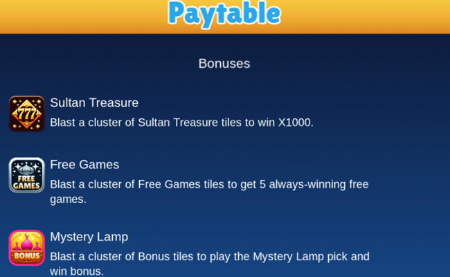 mr djinns wonders paytable 2