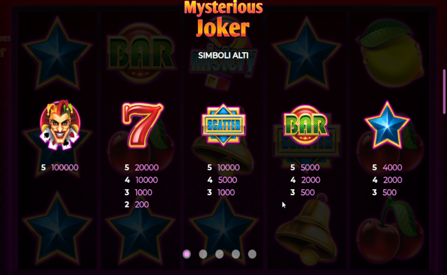 mysterious joker paytable 1