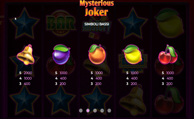 mysterious joker paytable 2