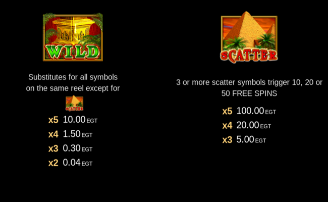 mystic desert paytable1