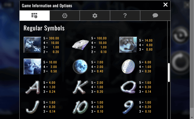 mythic wolf paytable