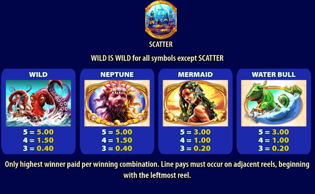 neptunes quest paytable 1