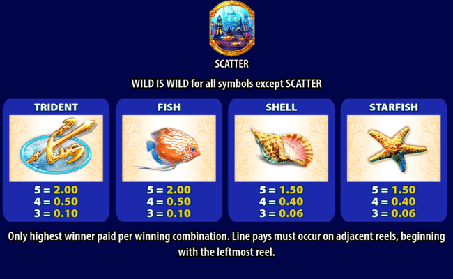 neptunes quest paytable 2