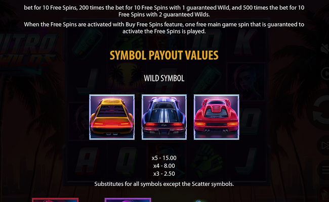 nitro wilds paytable 1