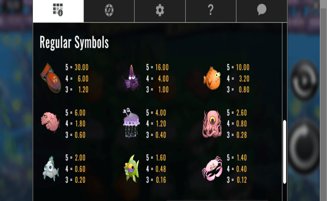nuclear fishin paytable