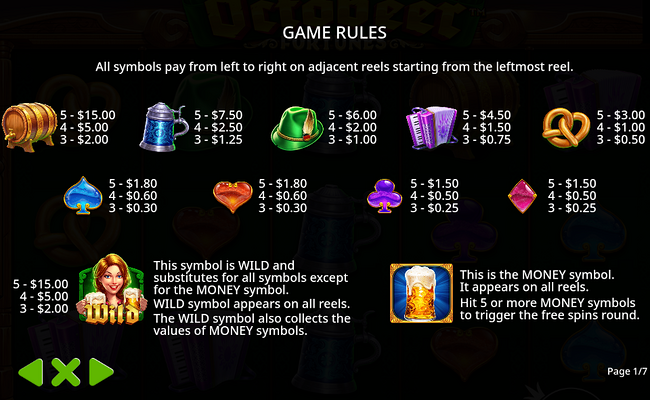 october fortunes paytable