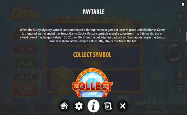 only coins paytable 2