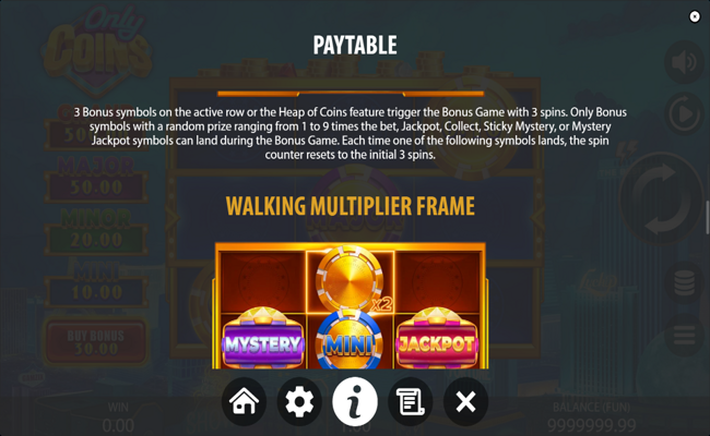 only coins paytable 4