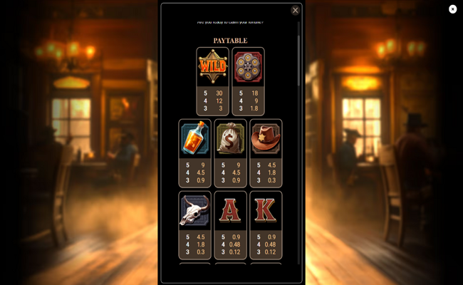 outlaw trails paytable 2