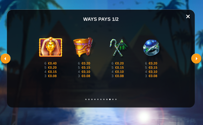pharaohs dynasty prizematch paytable3