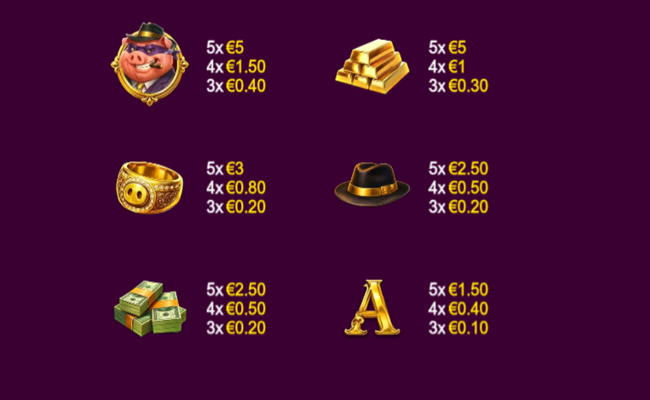 piggies and diamonds paytable 1